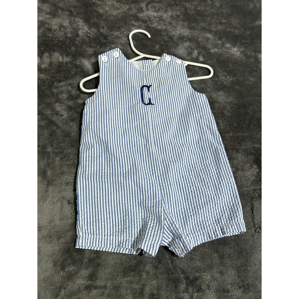 Petit Ami Boys Blue Jon Jon With Monogram "C" Size 3 Months